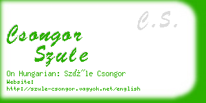 csongor szule business card